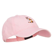 Calico Cat Embroidered Washed Cotton Twill Cap