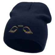 Angel Wings Embroidered 8 inch Acrylic Short Blank Beanie