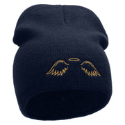 Angel Wings Embroidered 8 inch Acrylic Short Blank Beanie