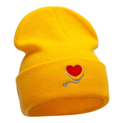 Curative Heart Logo Embroidered Long Knitted Beanie