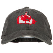 Canada Flag Map Embroidered Washed Cotton Twill Cap