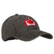 Canada Flag Map Embroidered Washed Cotton Twill Cap