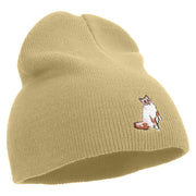 Made in USA Ragdoll Cat Icon Embroidered 8 Inch Short Beanie - Cream OSFM