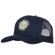 US Air Force Retired Circle Embroidered Solid Cotton Mesh Pro Cap