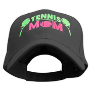 Happy Tennis Mom Embroidered Low Profile Organic Cotton Cap - Black OSFM