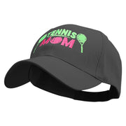 Happy Tennis Mom Embroidered Low Profile Organic Cotton Cap - Black OSFM