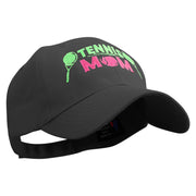 Happy Tennis Mom Embroidered Low Profile Organic Cotton Cap - Black OSFM