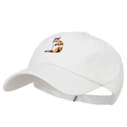 Calico Cat Embroidered Washed Cotton Twill Cap