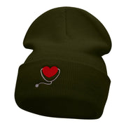 Curative Heart Logo Embroidered Long Knitted Beanie