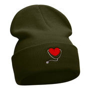 Curative Heart Logo Embroidered Long Knitted Beanie