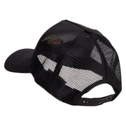 Autumn Shrooms Embroidered Five Panels Pro Style Trucker Mesh Cap - Black OSFM