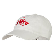 Canada Flag Map Embroidered Washed Cotton Twill Cap