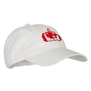 Canada Flag Map Embroidered Washed Cotton Twill Cap