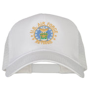 US Air Force Retired Circle Embroidered Solid Cotton Mesh Pro Cap