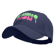 Happy Tennis Mom Embroidered Low Profile Organic Cotton Cap - Navy OSFM