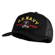 U.S. Navy Gulf War Veteran Patched Solid Cotton Twill 5 panel Mesh Back Cap - Black OSFM
