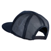 Old English Black M Patched Flat Bill Trucker Snapback Cap - Navy OSFM