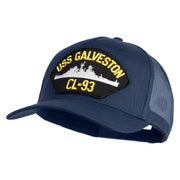 USS Galveston CL 93 Patched Solid Cotton Twill 5 panel Mesh Back Cap - Navy OSFM