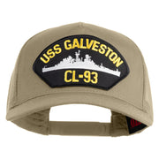 USS Galveston CL 93 Patched Solid Cotton Twill 5 panel Mesh Back Cap - Khaki OSFM