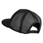Old English Black M Patched Flat Bill Trucker Snapback Cap - Black OSFM