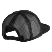 Old English Black M Patched Flat Bill Trucker Snapback Cap - Black OSFM