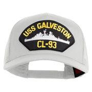 USS Galveston CL 93 Patched Solid Cotton Twill 5 panel Mesh Back Cap - White OSFM