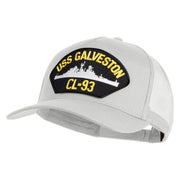 USS Galveston CL 93 Patched Solid Cotton Twill 5 panel Mesh Back Cap - White OSFM
