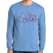 Mississippi Red Fox Graphic Design Men's Big Size Ultra Cotton Long Sleeve T-Shirt - Carolina-Blue XS