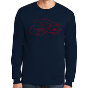 Mississippi Red Fox Graphic Design Men's Big Size Ultra Cotton Long Sleeve T-Shirt - Navy XS