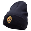 Scary Mummy Embroidered 12 Inch Long Knitted Beanie - Navy OSFM