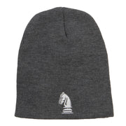 Chess Piece Kight Embroidered Short Beanie