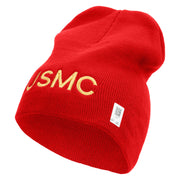 USMC Symbol Embroidered 8 Inch Short Beanie Made in USA - Red OSFM