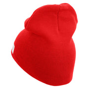 USMC Symbol Embroidered 8 Inch Short Beanie Made in USA - Red OSFM