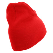 USMC Symbol Embroidered 8 Inch Short Beanie Made in USA - Red OSFM