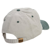 Autumn Heart Embroidered Pigment Dyed Wash Cap - Beige-Green OSFM