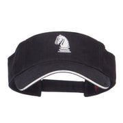 Chess Knight Embroidered Brushed Visor