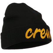 Crew Embroidered Long Knitted Beanie