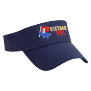 Vietnam Vet Embroidered Cotton Twill Sun Visor - Navy OSFM