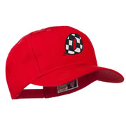 Checkered Flag Numbers Embroidered Red High Profile Cap