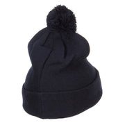 Chess Piece Knight Embroidered Pom Beanie