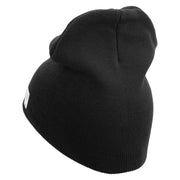 USMC Symbol Embroidered 8 Inch Short Beanie Made in USA - Black OSFM