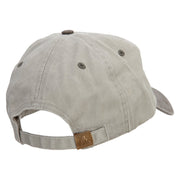 Autumn Heart Embroidered Pigment Dyed Wash Cap - Beige-Brown OSFM