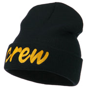 Crew Embroidered Long Knitted Beanie