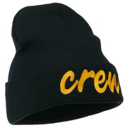 Crew Embroidered Long Knitted Beanie