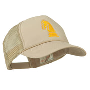 Chess Knight Embroidered Foam Front Mesh Back Cap