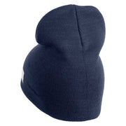 Veteran US Navy Symbol Embroidered 8 Inch Knit Short Beanie Made in USA - Navy OSFM