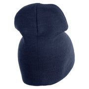 Veteran US Navy Symbol Embroidered 8 Inch Knit Short Beanie Made in USA - Navy OSFM