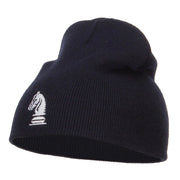 Chess Piece Kight Embroidered Short Beanie