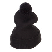 Chess Piece Knight Embroidered Pom Beanie