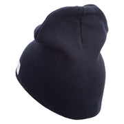 USMC Symbol Embroidered 8 Inch Short Beanie Made in USA - Navy OSFM